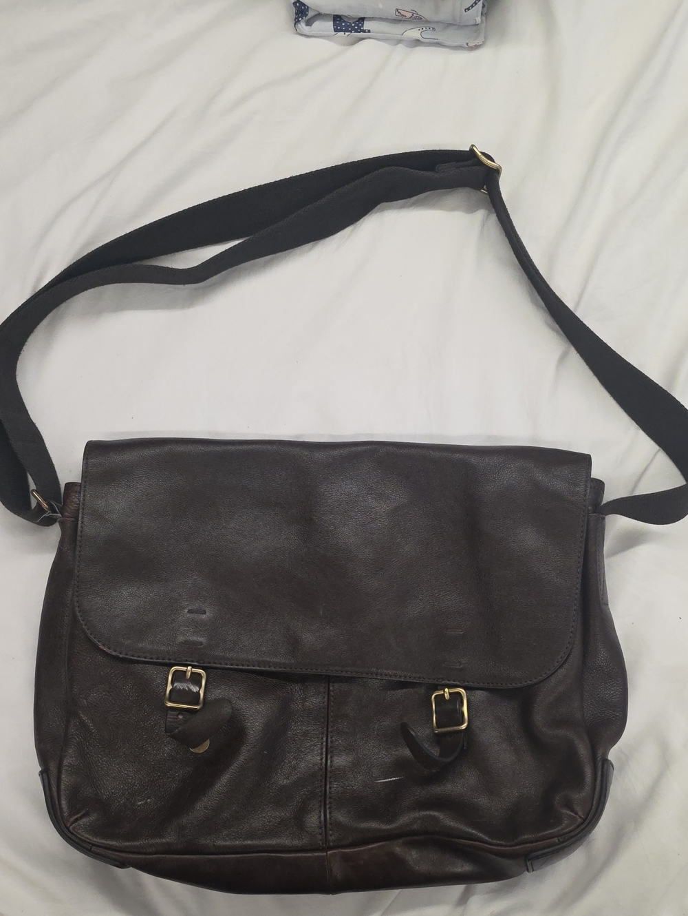Fossil MBG9373 Brown Leather Messenger Bag Laptop Crossbody Satchel